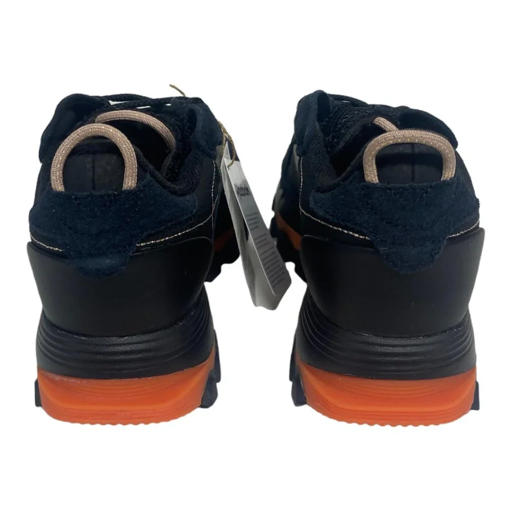 REEBOX Women's Cardi B Classic Leather Black Orange Red Sneaker Shoe Size 7 NEW - Picture 4 of 6